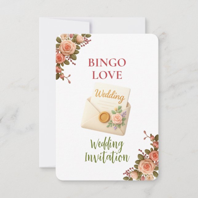 Bridal Shower Game Bingo Card – Wedding Invitation (Anverso)