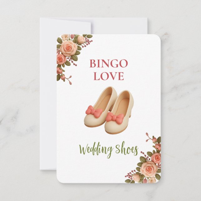 Bridal Shower Game Bingo Card – Wedding Shoes (Anverso)