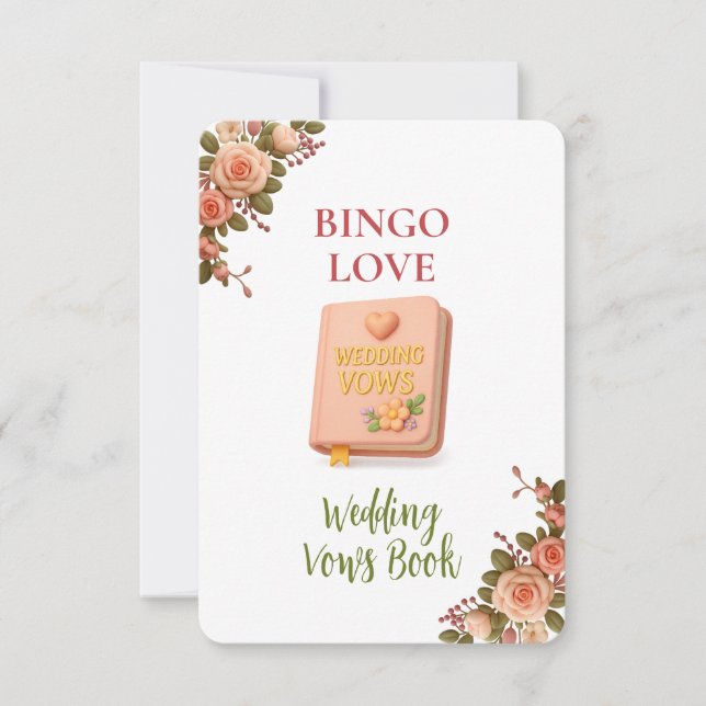 Bridal Shower Game Bingo Card – Wedding Vows Book (Anverso)