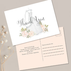Bridal Shower Gracias Tarjeta Elegante