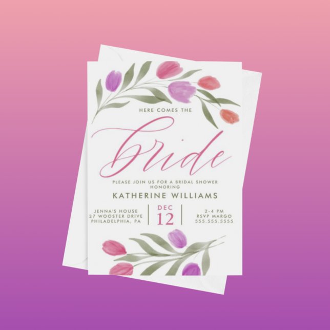 BRIDAL SHOWER | Invitación acuarela Tulip Floral (Subido por el creador)