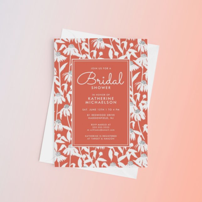 BRIDAL SHOWER | Invitación al Jardín Naranja Daisy (Subido por el creador)