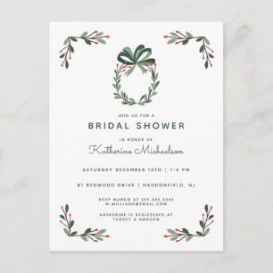 BRIDAL SHOWER Invitación de Navidades a Holiday