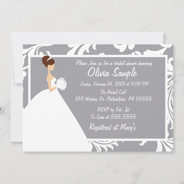 Bridal Shower Invitación Floral (Anverso)