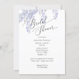 Bridal Shower Invitación Lavender Wisteria
