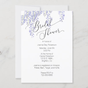 Bridal Shower Invitación Lavender Wisteria