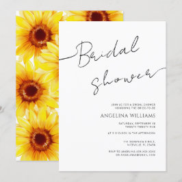 Bridal Shower Invitación Watercolor Sunflower
