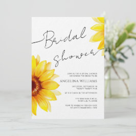 Bridal Shower Invitación Watercolor Sunflower