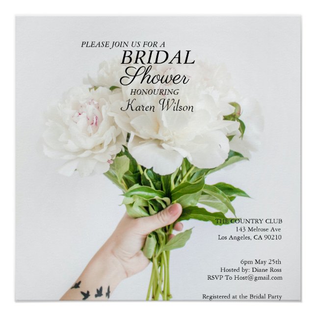 Bridal Shower Invitation RSVP Card Magnet Poster (Anverso)