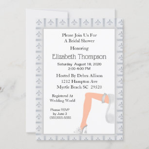 Bridal Shower Leg Y Garter Elegante Invitación