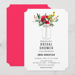 Bridal Shower Red Bouquet Shower Invitación a la d
