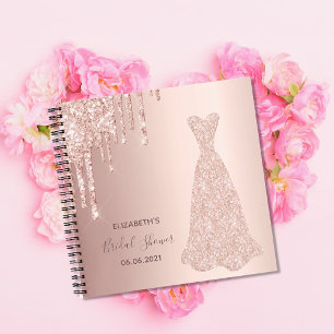 Bridal Shower rosa purpurina oro gotea libro de in