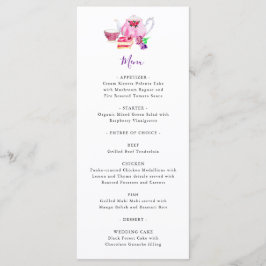 Bridal Shower Tea Fiesta Morple Teapot Menu