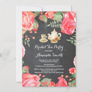 Bridal Shower Tea Party Invitación Floral