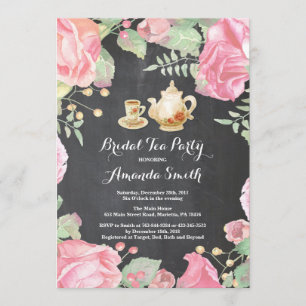 Bridal Shower Tea Party Invitación Floral