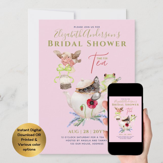 Bridal Shower Tea Party Invitaciones Divertidas (Subido por el creador)