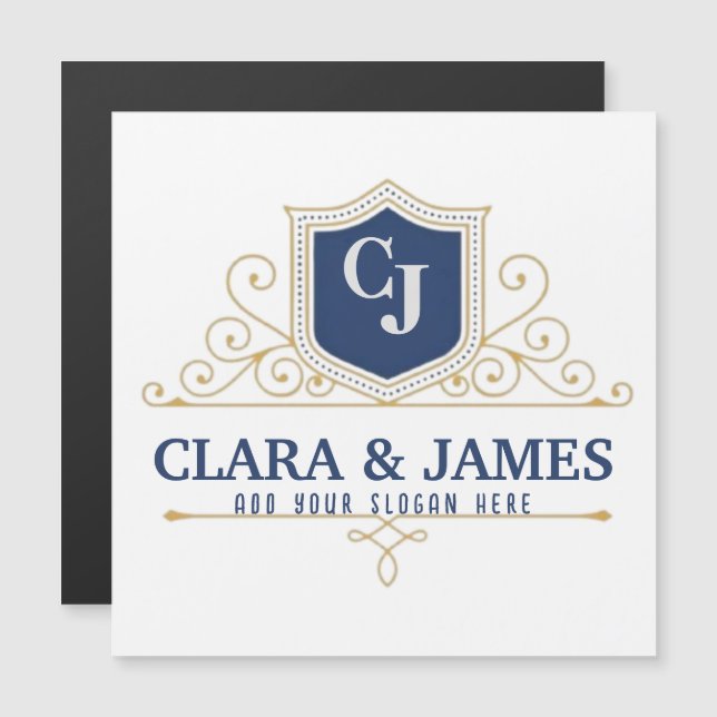 Bride And Groom Monogram Names Elegant Weeding (Anverso/Reverso)