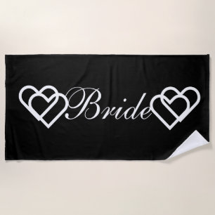 Bride Black Hearts Beach Toalla