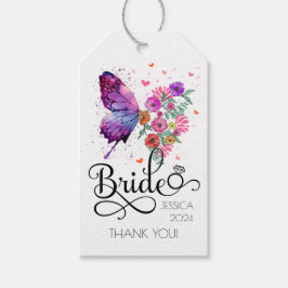 Bride boho Floral Butterfly Favor Gift Etiqueta
