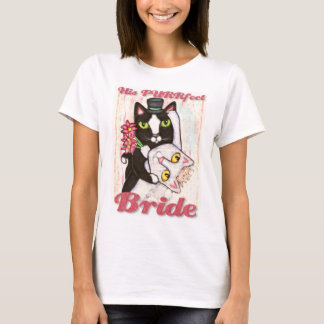 BRIDE Cat Boda Pareja Damas Camiseta