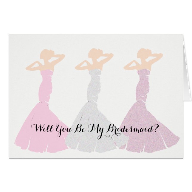 BRIDE CO Pink Be My Bridesmaid Bridal Party Note (Anverso (Horizontal))