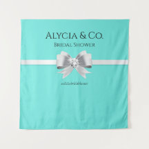 Bride & Co. Turquesa / fondo Verde azulado y tapiz