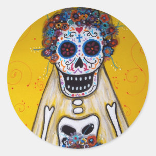 BRIDE DAY OF THE DEAD PEGATINAS