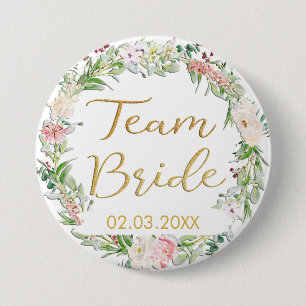 ¡BRIDE DE EQUIPO! Botón Blumen Kranz