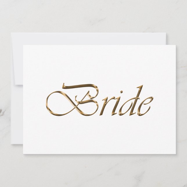 Bride Elegante guión dorado Boda tarjeta de lugar (Anverso)
