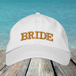 BRIDE gorra de béisbol bordada oro / blanco<br><div class="desc">Gorras con bordado: gorra de béisbol de moda clásica dorada / negra con texto "BRIDE" para la despedida de soltera / fiesta de gallinas,  boda,  fiesta de disfraces vestido / noche fuera</div>