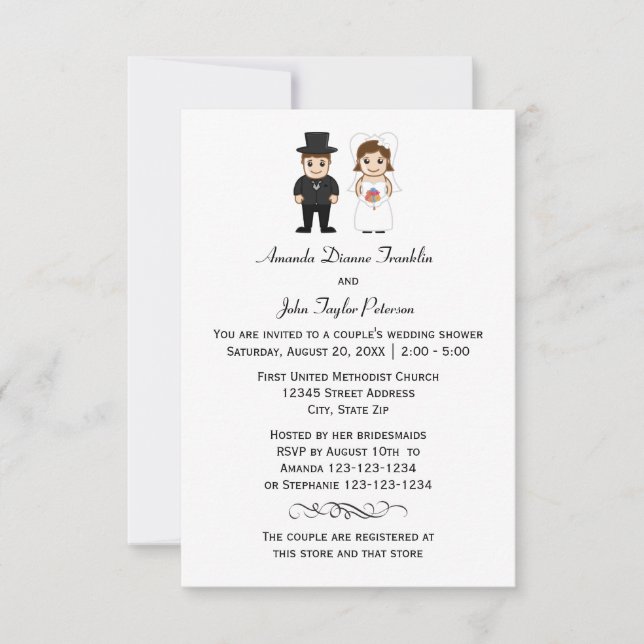 Bride & Groom - Invitación a la ducha de la pareja (Anverso)