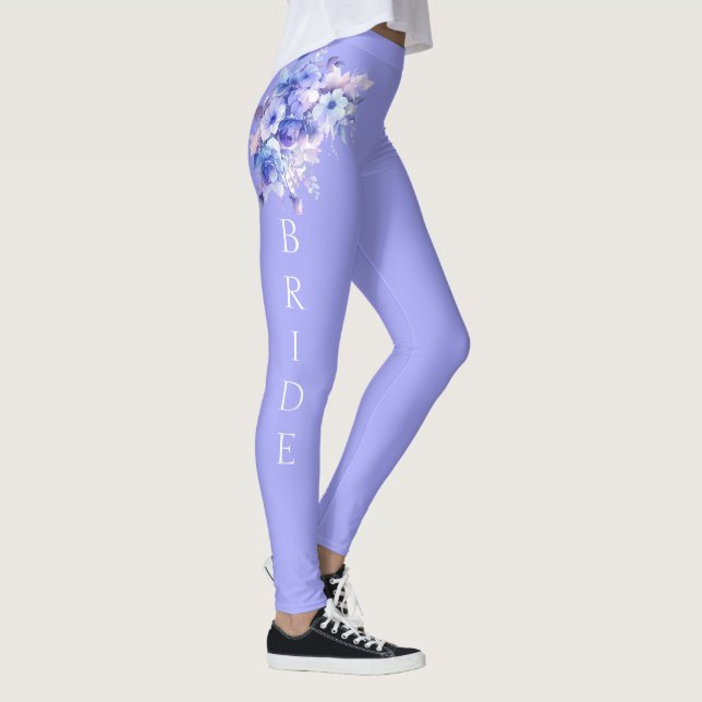 Bride lavender violeta floral Leggings (Derecha)