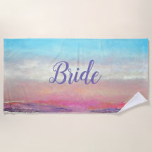 Bride Pastel Beach Sunset | Toalla de playa