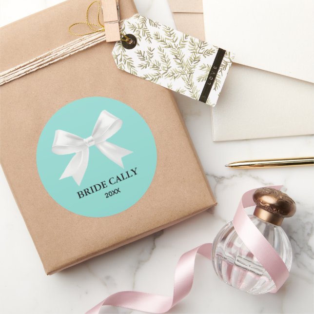 BRIDE Pegatina redondo azul azul Fiesta Tiara clás (Regalar)