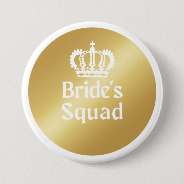 Bride Squad | Botón de soltera de oro (Anverso)