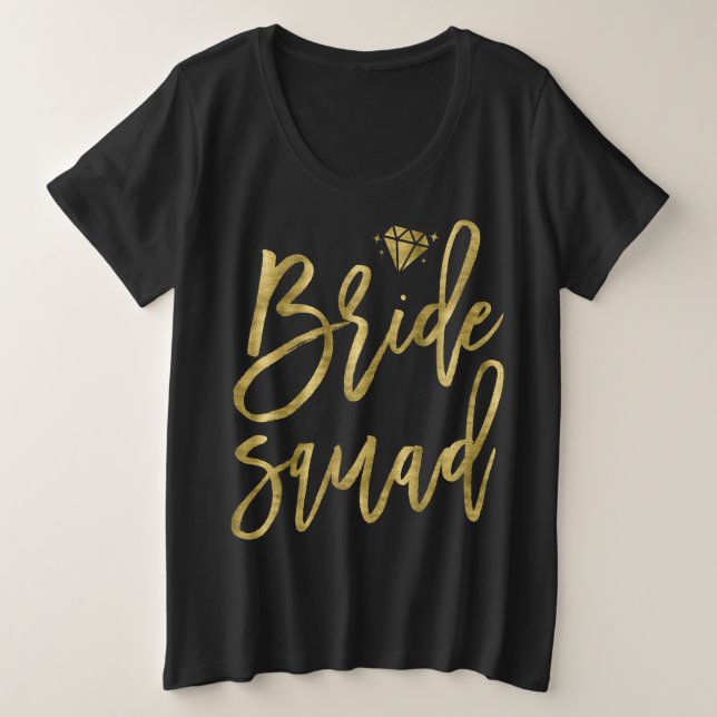 Bride Squad Faux Gold Plus Brillante Negro (Anverso del diseño)