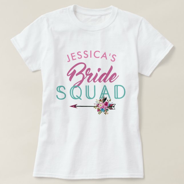 Bride Squad Fiesta personalizado Bridesmaids Tops (Diseño del anverso)