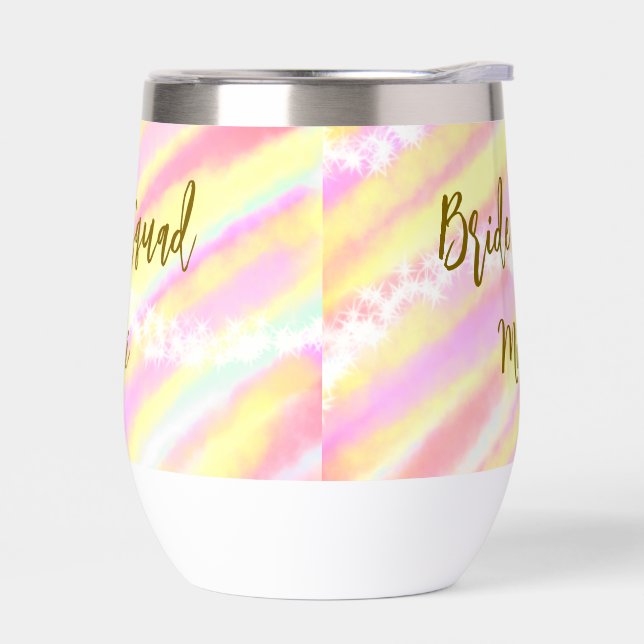 Bride squad golden pastel pink colorful glitter br (Izquierdo)