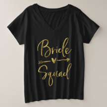 Bride Squad Plus-Size VNeck Faux Gold Script Arrow