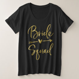 Bride Squad Plus-Size VNeck Faux Gold Script Arrow