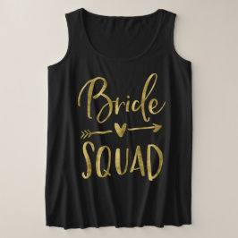 Bride Squad Plus Tank Top Gold Heart Arrow