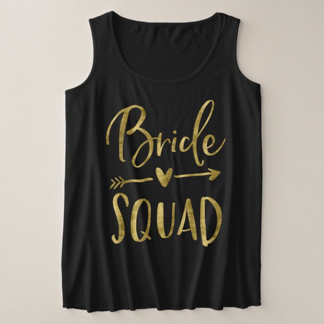 Bride Squad Plus Tank Top Gold Heart Arrow (Anverso del diseño)
