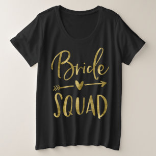 Bride Squad Plus Tank Top Gold Heart Arrow