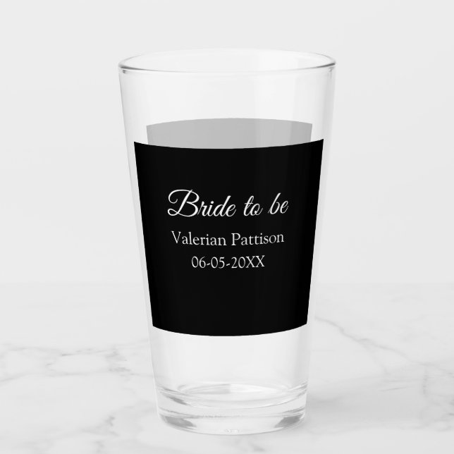 Bride to be name date black white bridal shower we (Anverso)