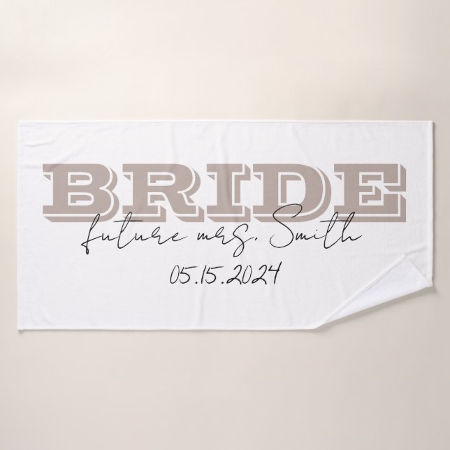 Bride Towel, Personalized Gift (Toalla de baño)