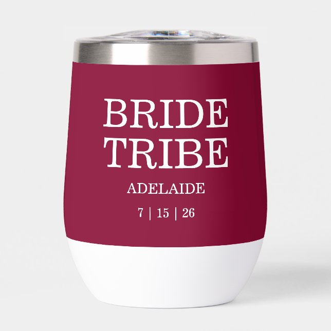 Bride Tribe Bridal Party Cranberry Red (Frente)