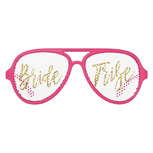 Bride Tribe Relieve metalizado dorado Fiesta gafas (Anverso)