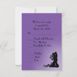 Bride y Groom Royal Purple RSVP con menú