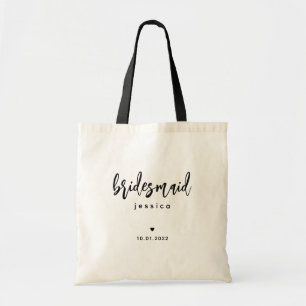Bridesmaid   Bolsa De Tote Con Guión Moderno Senci