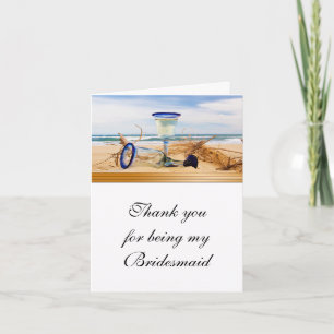 Bridesmaid Gracias Boda de Playa con Tarjeta